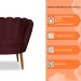 Kit 2 Poltronas Decorativa Sala de Estar Pétala Veludo Bordô - Montanaris Decor