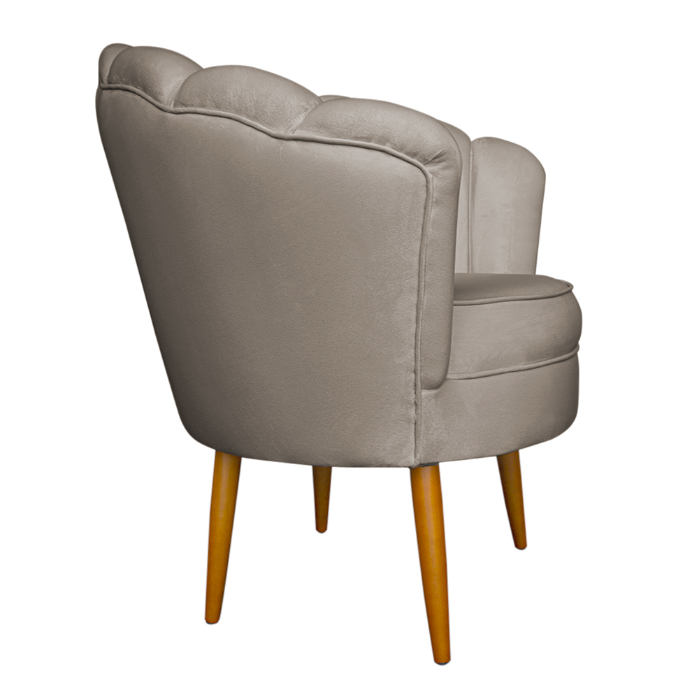 Kit 2 Poltronas Decorativa Sala de Estar Pétala Veludo Cappuccino - Montanaris Decor