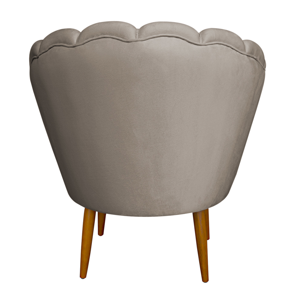 Kit 2 Poltronas Decorativa Sala de Estar Pétala Veludo Cappuccino - Montanaris Decor