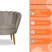 Kit 2 Poltronas Decorativa Sala de Estar Pétala Veludo Cappuccino - Montanaris Decor