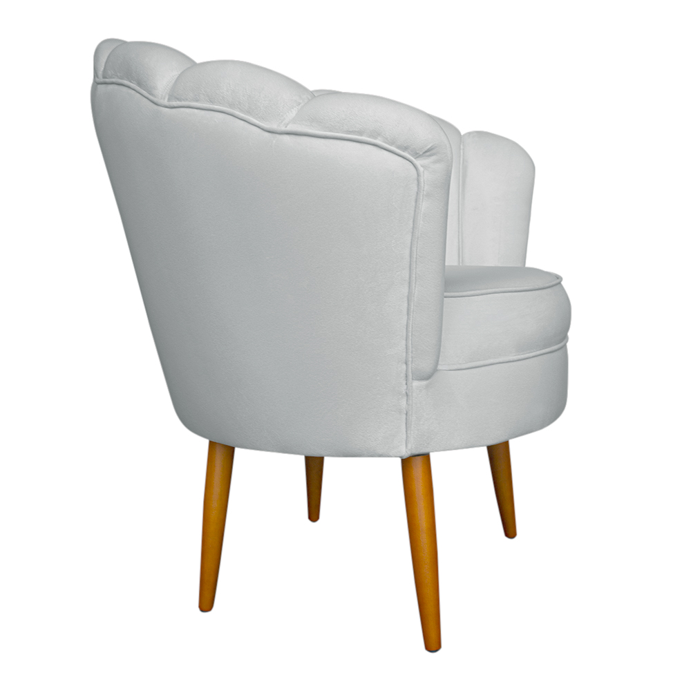 Kit 2 Poltronas Decorativa Sala de Estar Pétala Veludo Cinza - Montanaris Decor