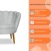 Kit 2 Poltronas Decorativa Sala de Estar Pétala Veludo Cinza - Montanaris Decor