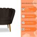 Kit 2 Poltronas Decorativa Sala de Estar Pétala Veludo Marrom - Montanaris Decor