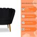 Kit 2 Poltronas Decorativa Sala de Estar Pétala Veludo Preto - Montanaris Decor