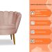 Kit 2 Poltronas Decorativa Sala de Estar Pétala Veludo Rosê - Montanaris Decor