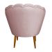 Kit 2 Poltronas Decorativa Sala de Estar Pétala Veludo Rosê Claro - Montanaris Decor