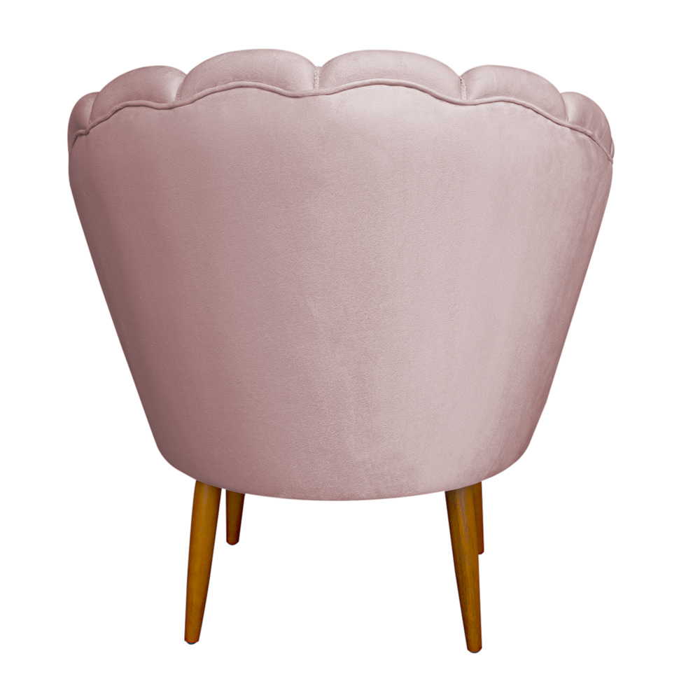 Kit 2 Poltronas Decorativa Sala de Estar Pétala Veludo Rosê Claro - Montanaris Decor