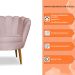 Kit 2 Poltronas Decorativa Sala de Estar Pétala Veludo Rosê Claro - Montanaris Decor