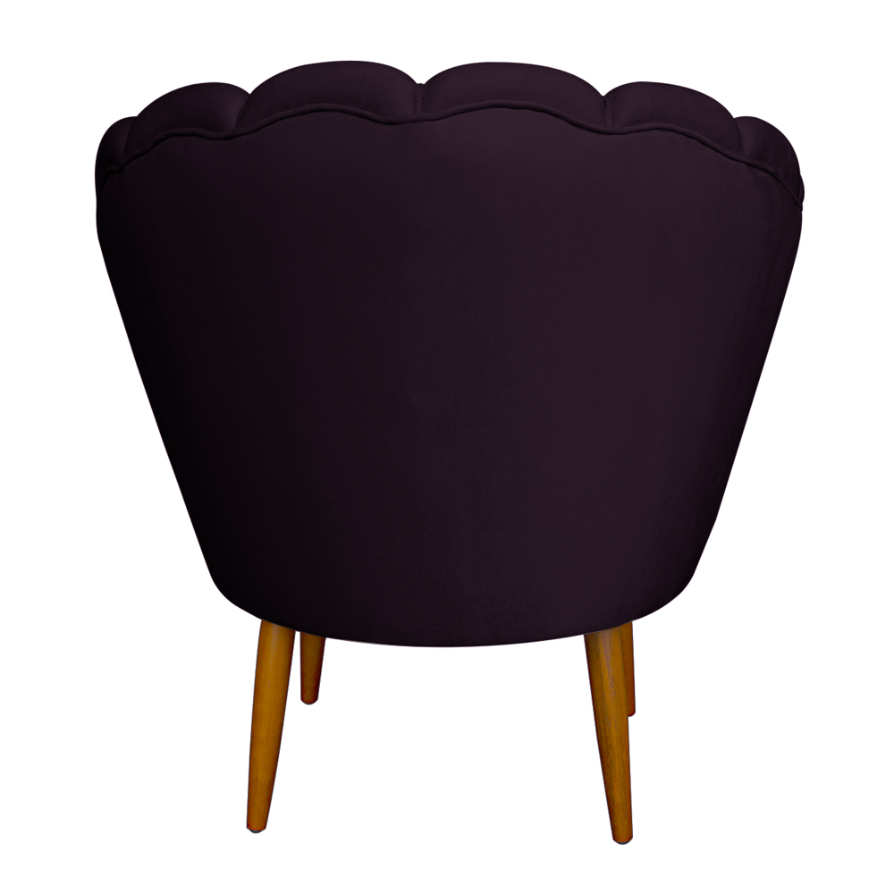 Kit 2 Poltronas Decorativa Sala de Estar Pétala Veludo Roxo - Montanaris Decor
