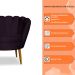 Kit 2 Poltronas Decorativa Sala de Estar Pétala Veludo Roxo - Montanaris Decor