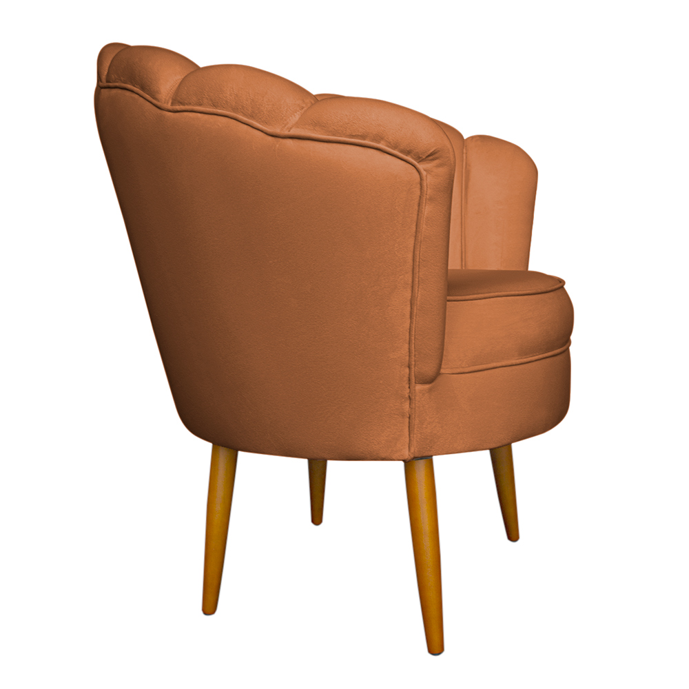 Kit 2 Poltronas Decorativa Sala de Estar Pétala Veludo Terracota - Montanaris Decor