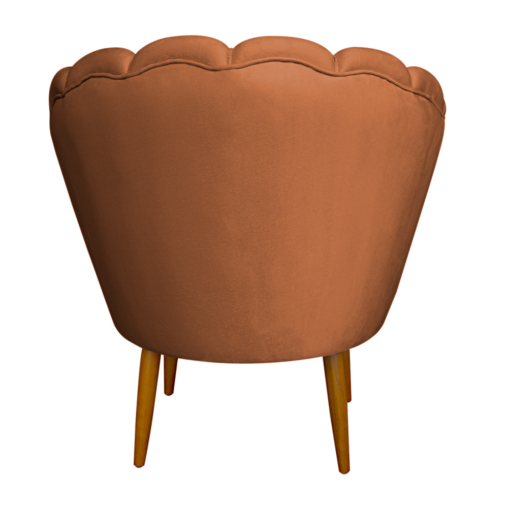 Kit 2 Poltronas Decorativa Sala de Estar Pétala Veludo Terracota - Montanaris Decor