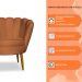 Kit 2 Poltronas Decorativa Sala de Estar Pétala Veludo Terracota - Montanaris Decor