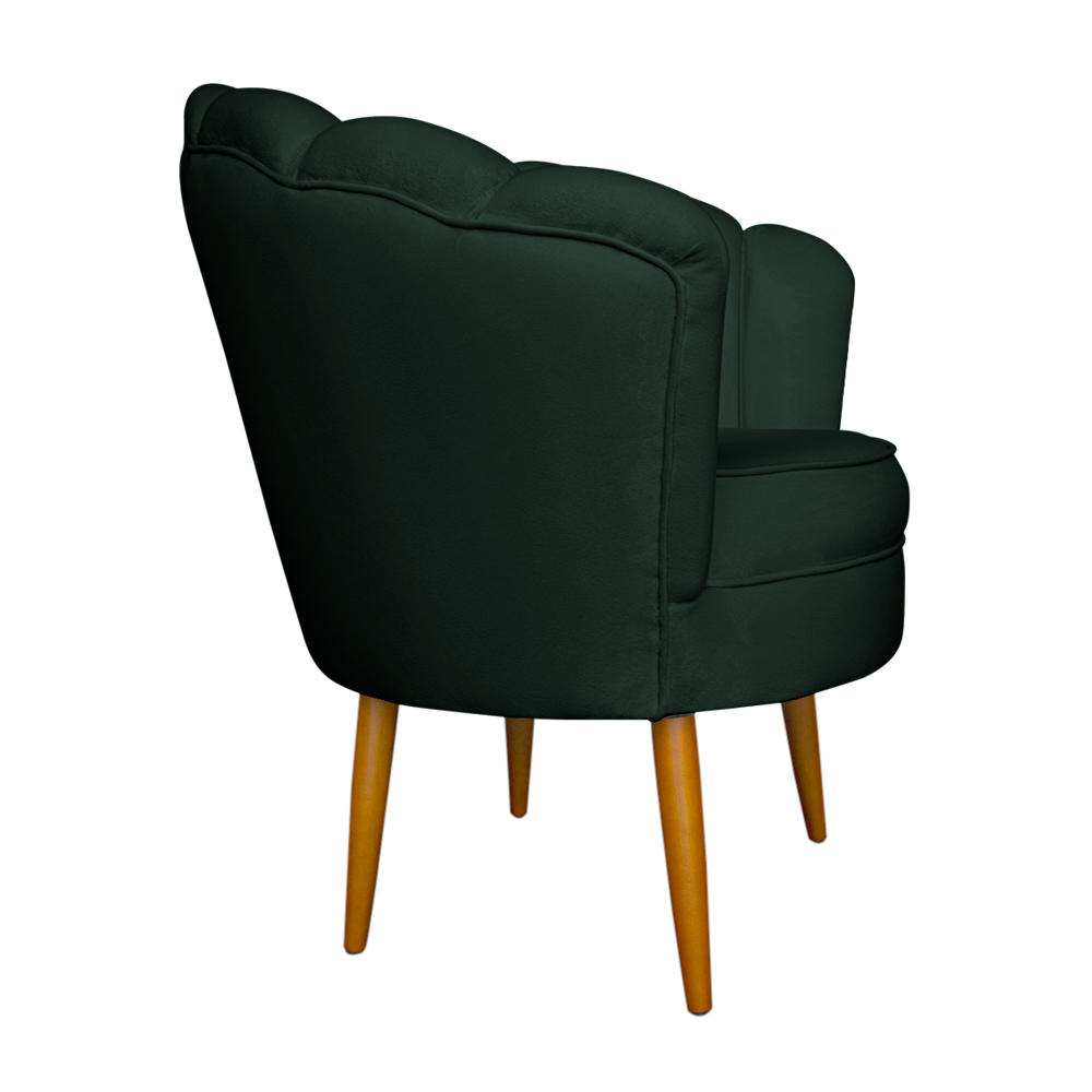 Kit 2 Poltronas Decorativa Sala de Estar Pétala Veludo Verde - Montanaris Decor