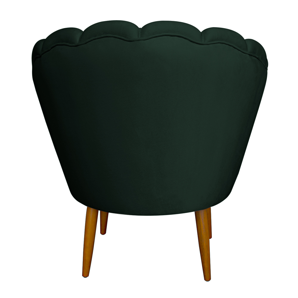 Kit 2 Poltronas Decorativa Sala de Estar Pétala Veludo Verde - Montanaris Decor