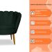 Kit 2 Poltronas Decorativa Sala de Estar Pétala Veludo Verde - Montanaris Decor