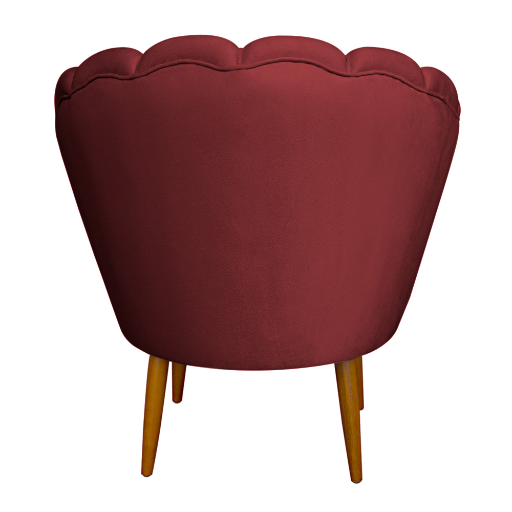 Kit 2 Poltronas Decorativa Sala de Estar Pétala Veludo Vermelho - Montanaris Decor