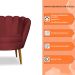 Kit 2 Poltronas Decorativa Sala de Estar Pétala Veludo Vermelho - Montanaris Decor