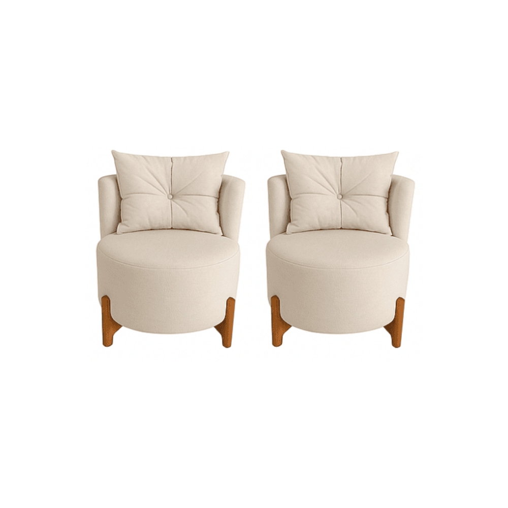 Kit 2 Poltronas Orgânica Curva Luna Boucle Bege - Montanaris Decor