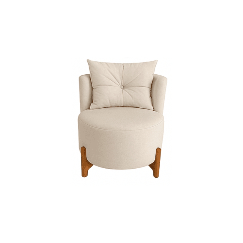 Kit 2 Poltronas Orgânica Curva Luna Boucle Bege - Montanaris Decor