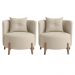 Kit 2 Poltronas Orgânica Curva Luna Boucle Pés de Madeira - Montanaris Decor