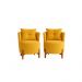 Kit 2 Poltronas Orgânica Curva Luna Veludo Amarelo - Montanaris Decor
