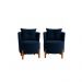 Kit 2 Poltronas Orgânica Curva Luna Veludo Azul Marinho - Montanaris Decor