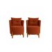 Kit 2 Poltronas Orgânica Curva Luna Veludo Terracota - Montanaris Decor