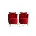 Kit 2 Poltronas Orgânica Curva Luna Veludo Vermelho  - Montanaris Decor