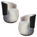 Kit 2 Poltronas Orgânica Decorativa Lara Veludo Bege/PU Cinza - Montanaris Decor