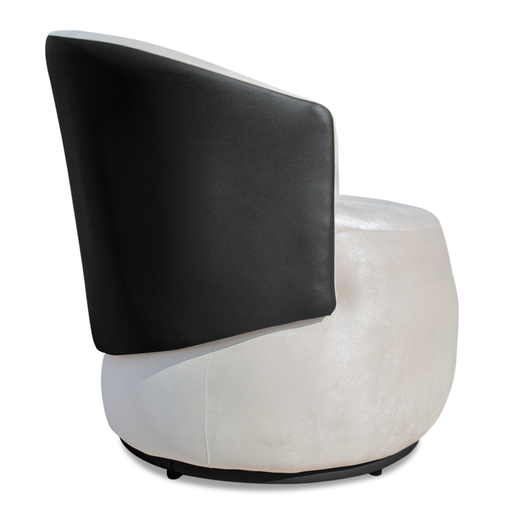 Kit 2 Poltronas Orgânica Decorativa Lara Veludo Bege/PU Cinza - Montanaris Decor