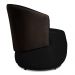 Kit 2 Poltronas Orgânica Decorativa Lara Veludo Preto/PU Marrom - Montanaris Decor