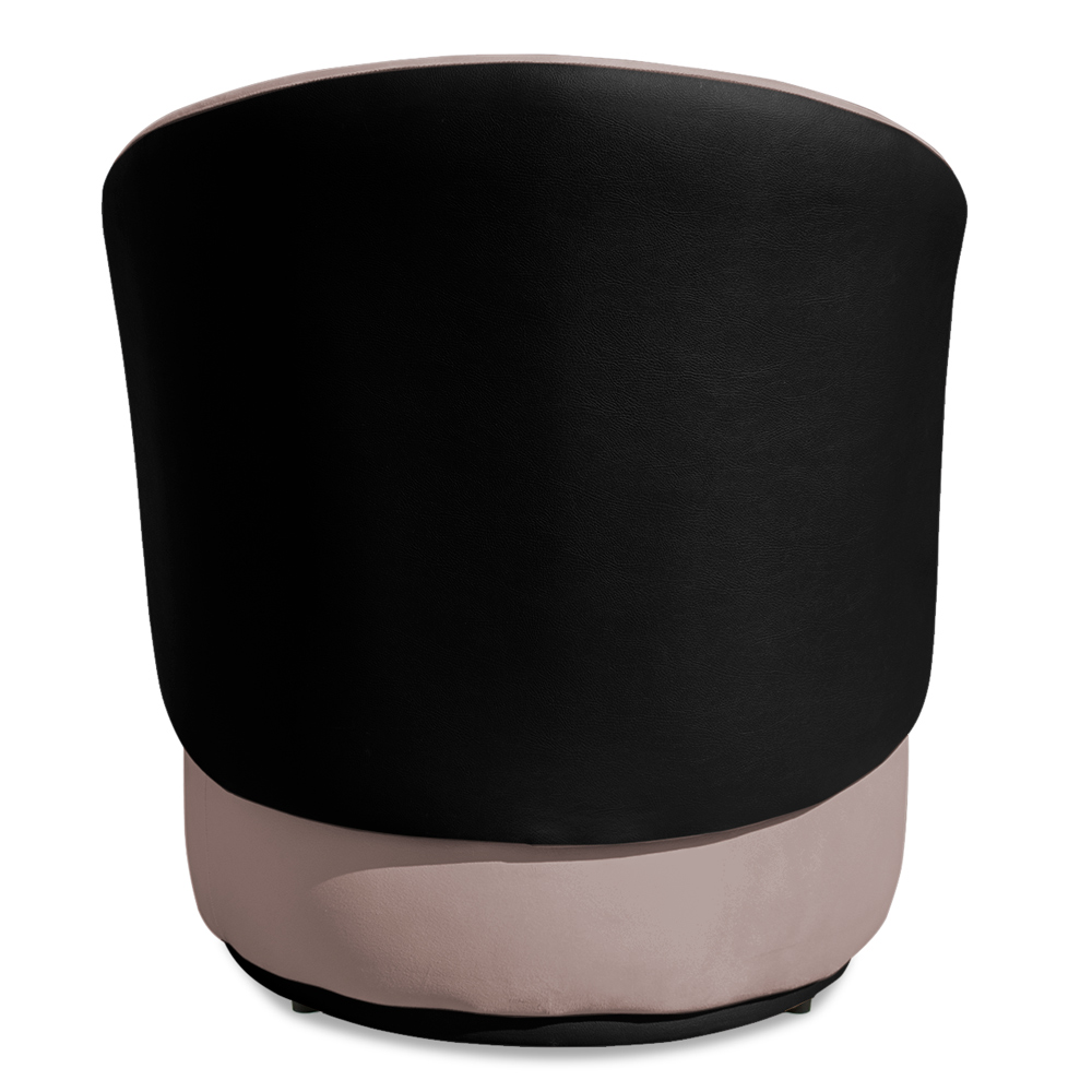 Kit 2 Poltronas Orgânica Decorativa Lara Veludo Rosê/PU Preto - Montanaris Decor