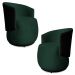 Kit 2 Poltronas Orgânica Decorativa Lara Veludo Verde/PU Preto - Montanaris Decor