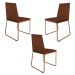 Kit 3 Cadeiras de Jantar Estofada Lille Base Bronze Veludo Terracota - Montanaris Decor