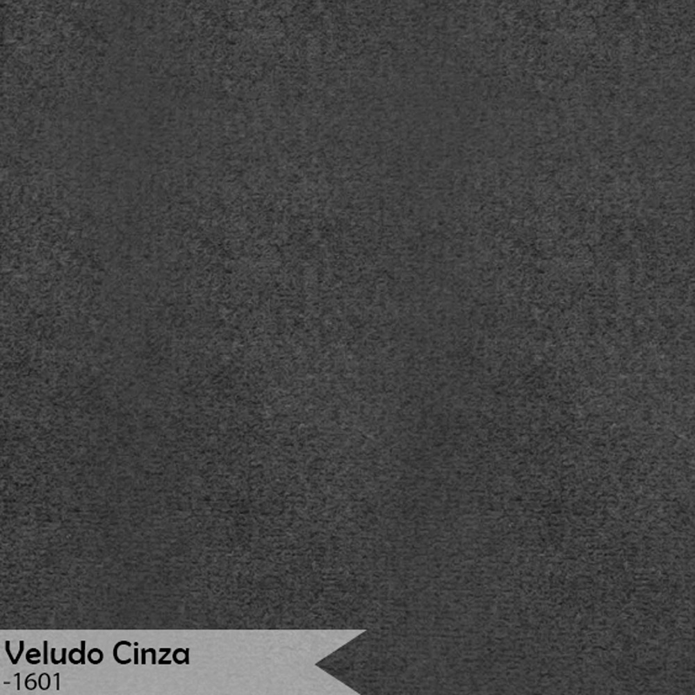 Kit 3 Cadeiras de Jantar Estofada Lille Base Preta Veludo Cinza - Montanaris Decor