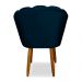 Kit 3 Cadeiras de Jantar Pétala Estofada Pés Palito Veludo Azul Marinho - Montanaris Decor