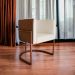 Kit 3 Poltronas Decorativa Cristal Base Bronze Veludo Bege/Pu Caramelo - Montanaris Decor