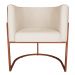 Kit 3 Poltronas Decorativa Cristal Base Bronze Veludo Bege/Pu Caramelo - Montanaris Decor