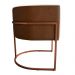 Kit 3 Poltronas Decorativa Cristal Base Bronze Veludo Bege/Pu Caramelo - Montanaris Decor