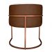 Kit 3 Poltronas Decorativa Cristal Base Bronze Veludo Bege/Pu Caramelo - Montanaris Decor