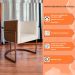 Kit 3 Poltronas Decorativa Cristal Base Bronze Veludo Bege/Pu Caramelo - Montanaris Decor