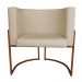 Kit 3 Poltronas Decorativa Luana Base Bronze PU Bege - Montanaris Decor
