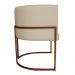 Kit 3 Poltronas Decorativa Luana Base Bronze PU Bege - Montanaris Decor
