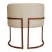 Kit 3 Poltronas Decorativa Luana Base Bronze PU Bege - Montanaris Decor