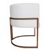 Kit 3 Poltronas Decorativa Luana Base Bronze PU Branco - Montanaris Decor