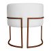 Kit 3 Poltronas Decorativa Luana Base Bronze PU Branco - Montanaris Decor
