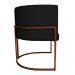 Kit 3 Poltronas Decorativa Luana Base Bronze PU Preto - Montanaris Decor