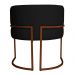 Kit 3 Poltronas Decorativa Luana Base Bronze PU Preto - Montanaris Decor