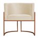 Kit 3 Poltronas Decorativa Luana Base Bronze Veludo Bege - Montanaris Decor